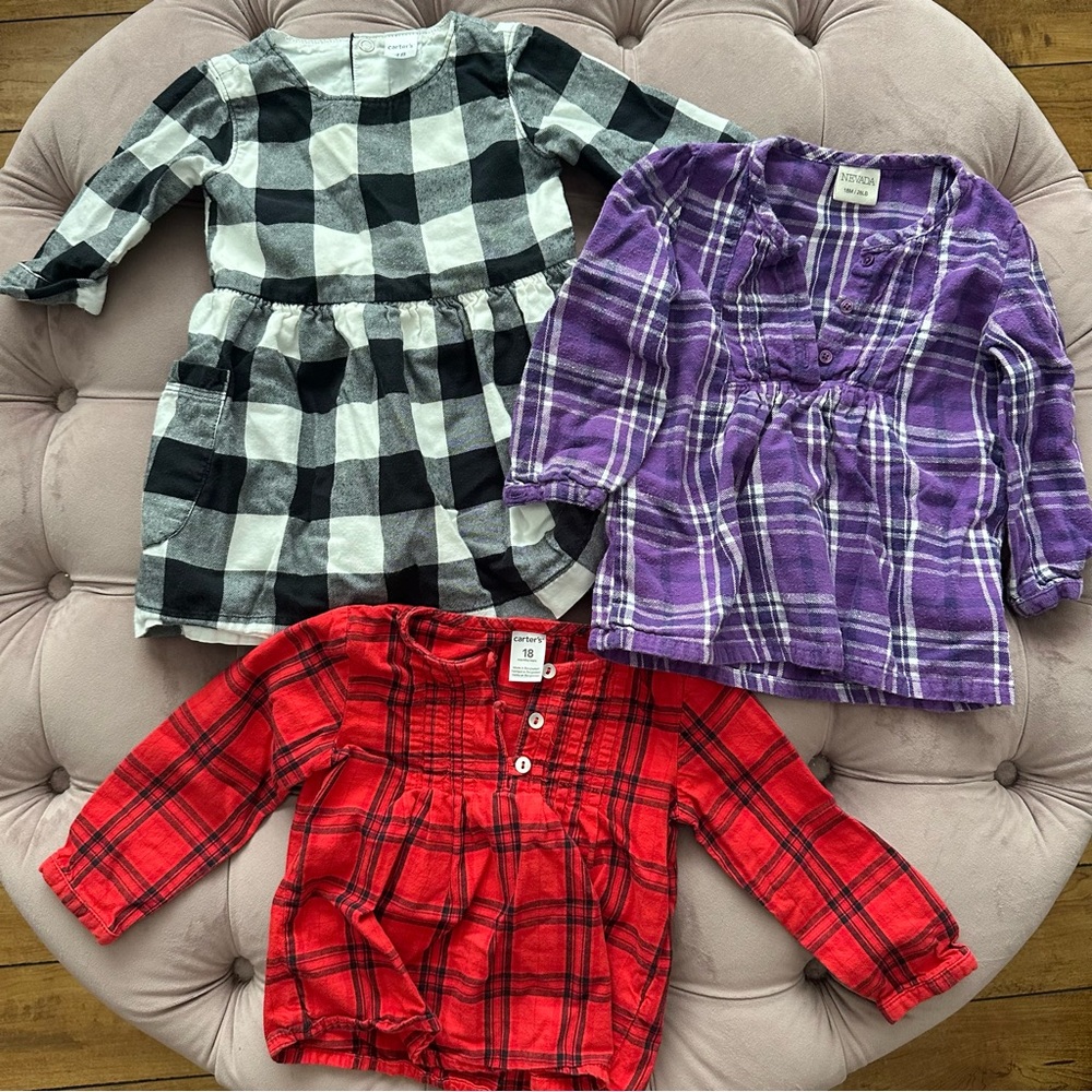 Carter’s & Nevada Size 18M Plaid Bundle
